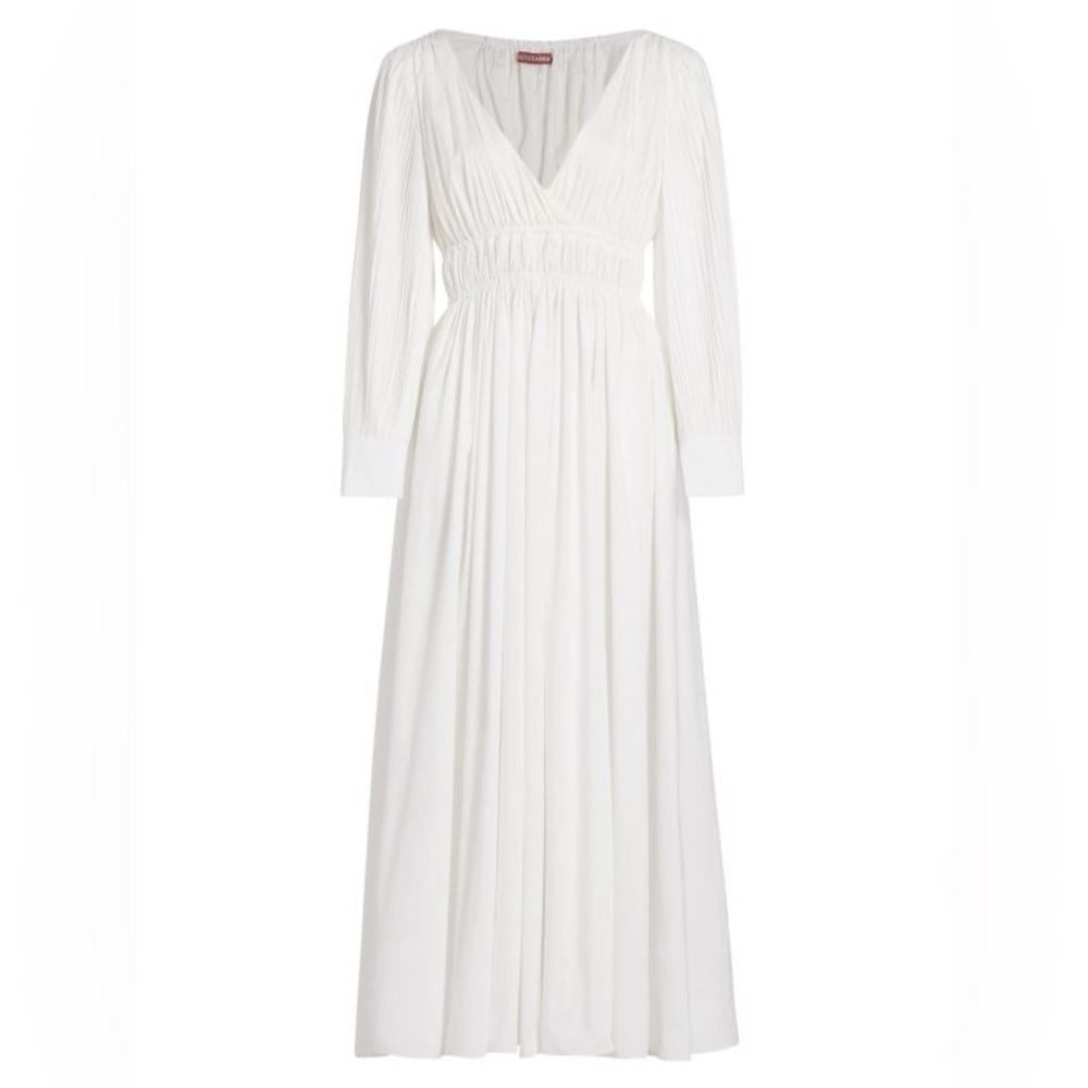 Altuzarra Kathleen Shirred Surplice Maxi Dress In White Sz 44 Us 12 1995$ — image 4 of 8